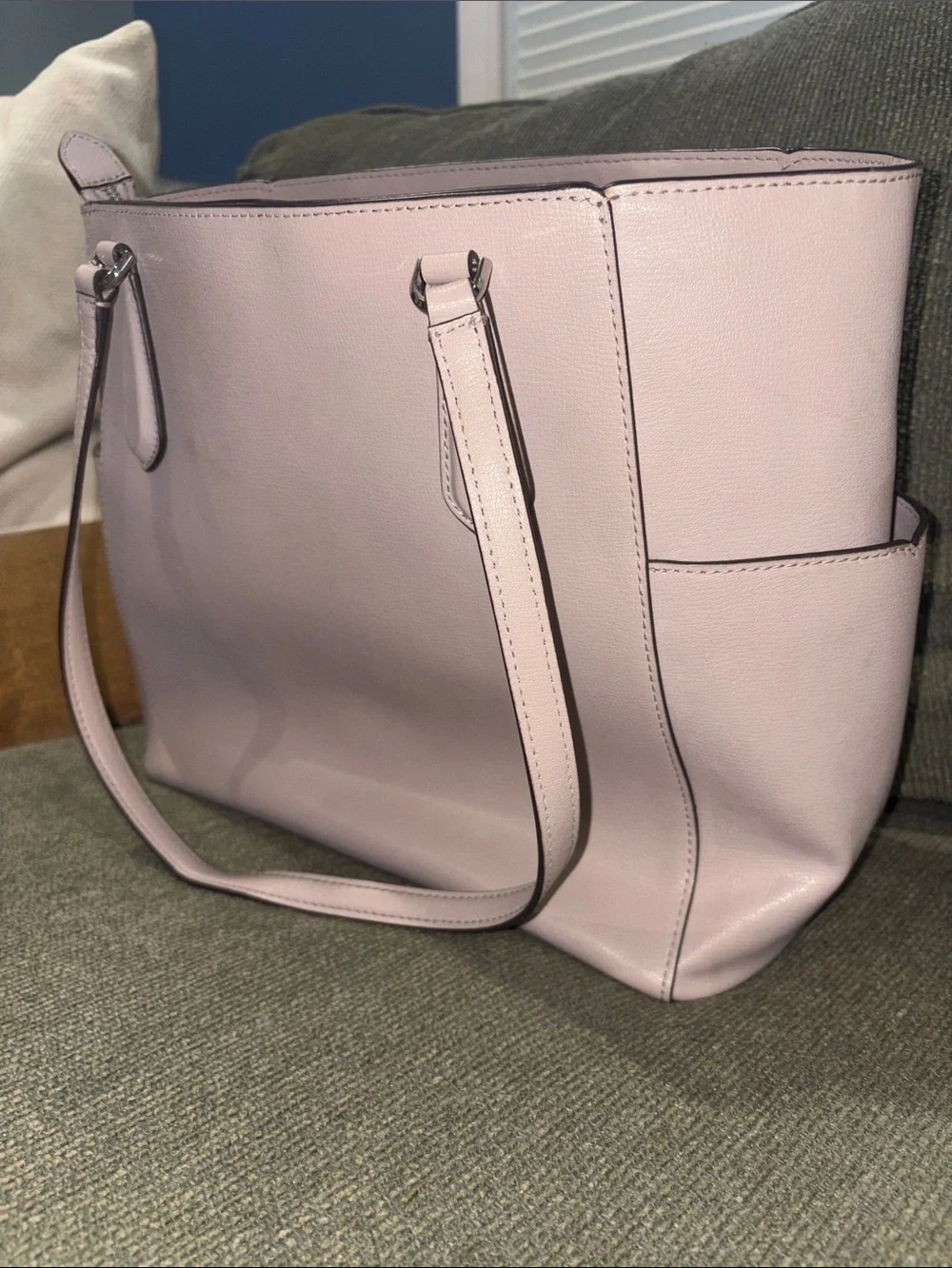 kate spade pale pink leather tote